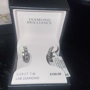 Beautiful 1/10 ct diamond small hoop is